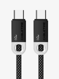 Кабель USB CABLETIME CUP4C (CT-CM60-PBW0.25) черный, 0,25 м, 60 Вт