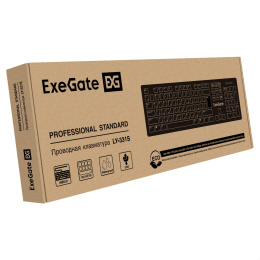 Клавиатура ExeGate Professional Standard LY-331S USB, полноразмерная, влагозащищенная, 104кл., Enter большой, длина кабеля 1,7м, черная, RTL EX299547RUS