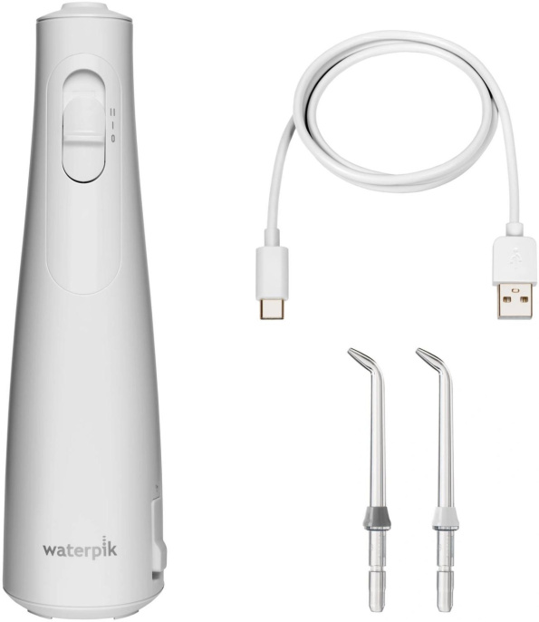 Ирригатор Waterpik WF-21 портатив. импульсн. 2насад. белый