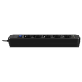 Фильтр SVEN SF-05LU 5.0 м 5 евро розеток,2*USB 2.4А , черный, цветная коробка [SV-018856]