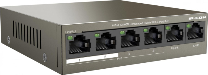 Коммутатор IP-COM F1106P-4-63W, неуправляемый
