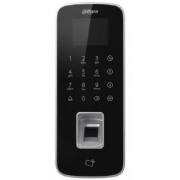 Контроллер доступа Dahua DHI-ASI1212F-D автономный, материал корпуса: ПК+АБС и стекло для лицевой панели, для внутреннего применения 2.8" сенсорный ЖК-дисплей, 240x320, алгоритм глубокого обучения снижает время распознавания отпечатков пальцев до 1.5с, п