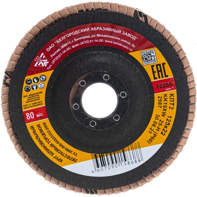 Круг лепестковый торцевой KK19XW КЛТ2 (125х22 мм; P60) БАЗ 960000026211