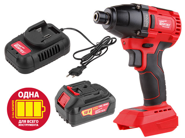 Аккум. ударный гайковерт WORTEX CWR 0118 в кор. ALL1 + АКЦИЯ комплект с АКБ и ЗУ со скидкой CWR011800029A1