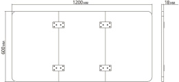 Столешница Cactus CS-TD3-WT для столов 120x60x1.8см белый