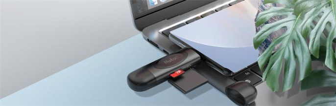 Картридер Netac WK14 WK14BKCN USB3.2 SD, SDHC, SDXC, microSD, microSDHC, microSDXC, USB Type-A/USB Type-С, Черный