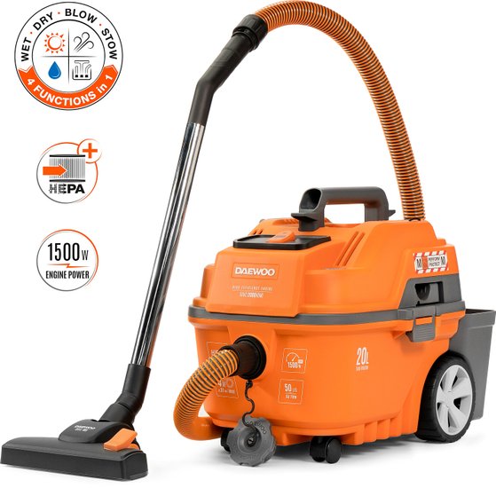 Строительный пылесос Daewoo DAVC 2000 Home 1500Вт (уборка: сухая/влажная/выдув/сбор воды) оранжевый