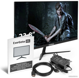 Монитор с аудио 23.8" ExeGate ProSmart EV2407A (VA LED Grade A+, FHD, 1920x1080@75Гц, 16:9, 250cd/m2, 4000:1, 178°/178°, 5ms, Speakers, D-Sub, HDMI, Audio-out, FreeSync, Low Blue Light, кабель HDMI 1.5м, VESA, регулировка наклона (tilt), черный) EX294344R