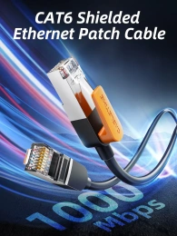 Патч-корд CABLETIME CN61E (CT-CAT6F-PB0.5) 0.5 м, FTP CAT6 Gigabit Ethernet из чистой меди, оранжевый+черный