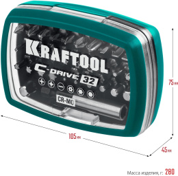 Набор многофункциональных бит KRAFTOOL C-Drive 32 32 предмета, в боксе 26067-H32