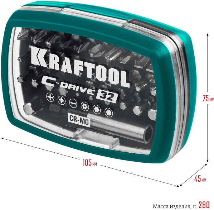 Набор многофункциональных бит KRAFTOOL C-Drive 32 32 предмета, в боксе 26067-H32
