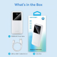 Power Bank Vention 10000mAh M/C-A/A 22.5W Белый с LED Дисплеем FHKW0