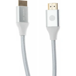 Кабель аудио-видео Cactus CS-HDMI.2.1-1.8 HDMI (m)/HDMI (m) 1.8м. позолоч.конт. серебристый