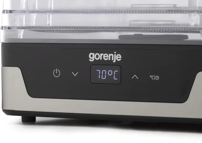 Сушка для фруктов и овощей Gorenje FDK400DE 5под. 240Вт нержавеющая сталь