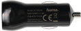 Автомобильное зарядное устройство HAMA H-183246, USB, microUSB, 2.4A, черный [00183246]