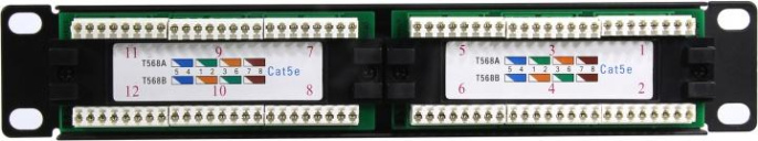Rexant 04-0025 Панель коммутационная 10", 1U, 12 портов UTP, RJ-45, CAT 5e
