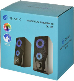 Колонки Oklick OK-127, 2.0, черный [1101174]