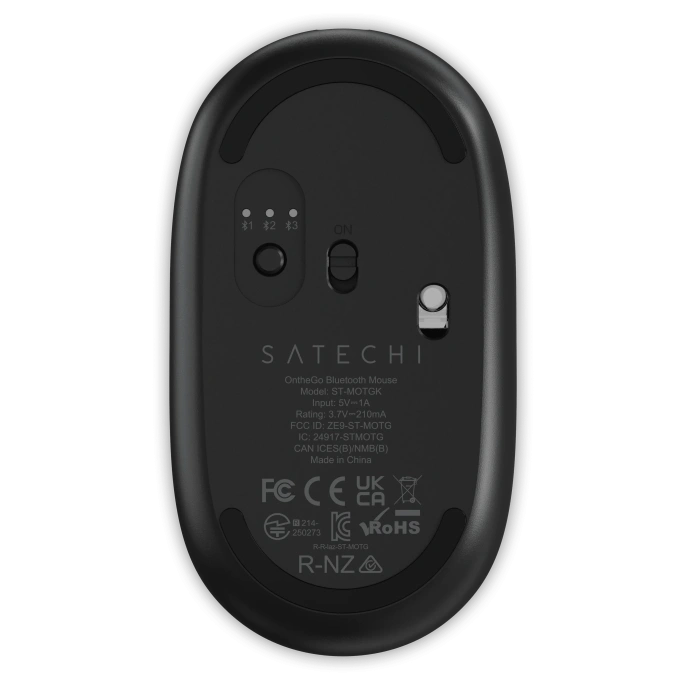 Мышка компьютерная Satechi OntheGo Bluetooth Mouse with USB-C Rechargeable Battery. Цвет: черный (ST-MOTGK)