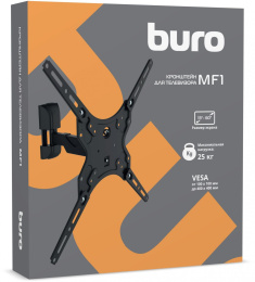 Кронштейн для телевизора Buro MF1, 13-60", настенный, поворот и наклон, черный [bm-emva14f225bk]