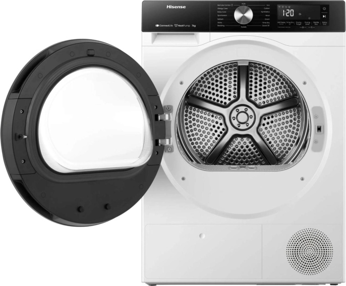 Сушильная машина Hisense DH3S702UWDE белый, с английской панелью управления