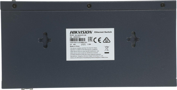 Коммутатор Hikvision DS-3E0510P-E/M B 9x1Гбит/с 1SFP 8PoE 58W неуправляемый (DS-3E0510P-E/M(B))