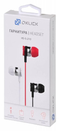 Наушники Oklick HS-S-210, 3.5 мм, внутриканальные, белый [d1w]