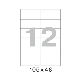 Самоклеящиеся этикетки ProMega label 105x48 мм, 12 шт. на листе, белые, 25 л. в уп. 75193
