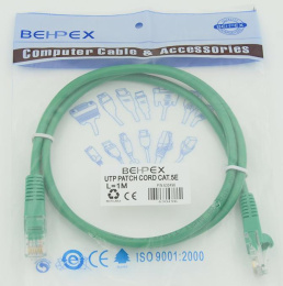 LANMASTER Патч-корд cat.5E molded 1м зеленый RJ-45 m -RJ-45 m упак.:1шт