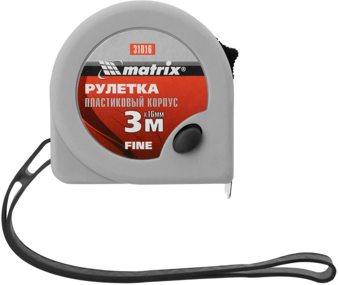 Рулетка строительная MATRIX Fine,  3м x16мм [31016     ]