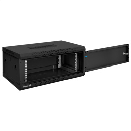 Шкаф телекоммуникационный 19" настенный 4U ExeGate EC-WM-4U.450.M.BLACK 19”, 4U, 600x450x280mm ШхГхВ , передняя дверь металл, съемные боковые панели, пыле- и влагозащита IP23, черный RAL 9004 EX300252RUS
