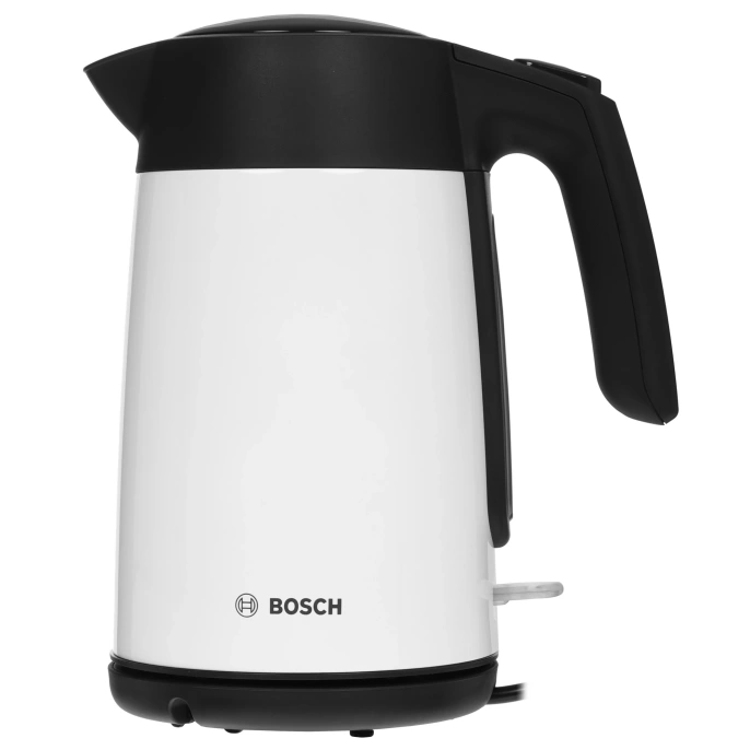 Электрочайник Bosch TWK7L461 2400 Вт, объем 1.7 л, материал корпуса: металл/пластик, материал колбы: нержавеющая сталь, с возможностью вращения на 360°, механическое управление