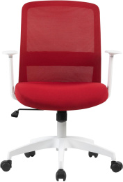Кресло Cactus CS-WMC333-RD, сетка/ткань, до 100кг, фиксированные подлокотники,  темно-красный