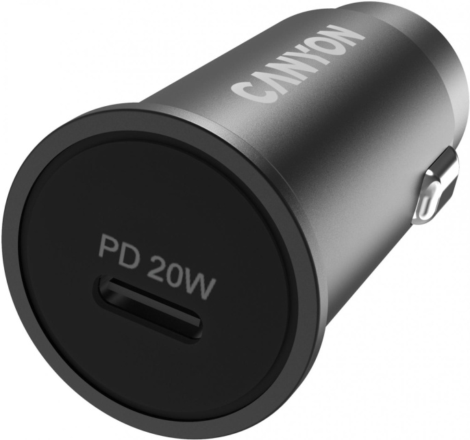 Автомобильное зарядное устройство Canyon CNS-CCA20B, USB-C, 20Вт, 3A, черный