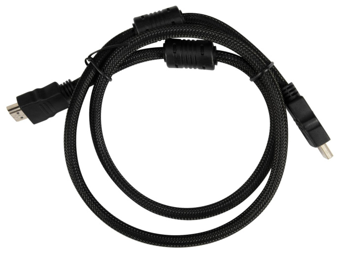 Кабель аудио-видео Buro HDMI m - HDMI m , ver 1.4, 1м, GOLD, ф/фильтр, черный [hdmi-v1.4-1mc]