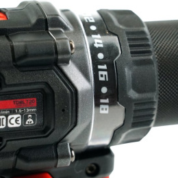 Дрель-шуруповерт TEH TDBL720 (напряжение 20V, обороты: 0-500/2100 об/мин, крутящий момент 70Нм, быстрозажимной патрон 13 мм, в комплекте крюк для ремня, поставляется в коробке, без АКБ и ЗУ)