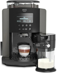 Кофемашина автоматическая Krups Arabica Latte EA819E10, 15Бар, с автоматическим капучинатором, черный/коричневый