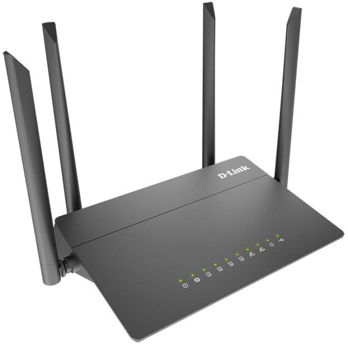 Wi-Fi роутер D-Link DIR-815/RU/R4A, Wi-Fi 5, AC1200, 2.4/5ГГц, 4 LAN, 1xUSB, черный