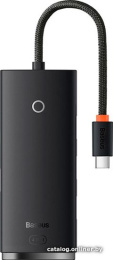 Хаб Baseus WKQX030301 Lite Series 4-Port Type-C HUB Adapter Type-C to USB 3.0*4 25cm Black