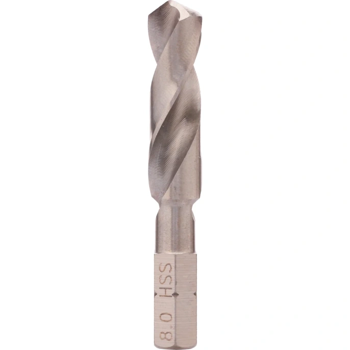 Сверло по металлу 8.0x51/32 мм, HSS-G, 118 градусов, Hex-1/4" VOLKEL V67180