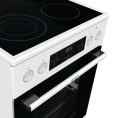 Плита Gorenje GECS5C60WPA, полезный объем 70 л, эргономичные переключатели, сенсорный программатор IconLED, эмаль SilverMatte, очистка паром, индикатор остаточного тепла для каждой конфорки, телескопические направляющие на 2-х уровнях, дверца CompactDo