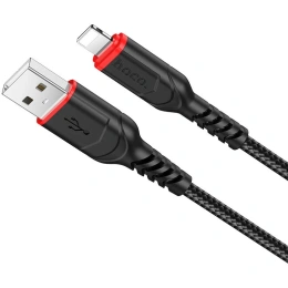 HOCO X59/ USB кабель Lightning/ 2m/ 2.4A/ Нейлон/ Black