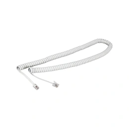Шнур для телефонной трубки REXANT витой RJ-10 (4P-4C), 2 м, белый 18-2021