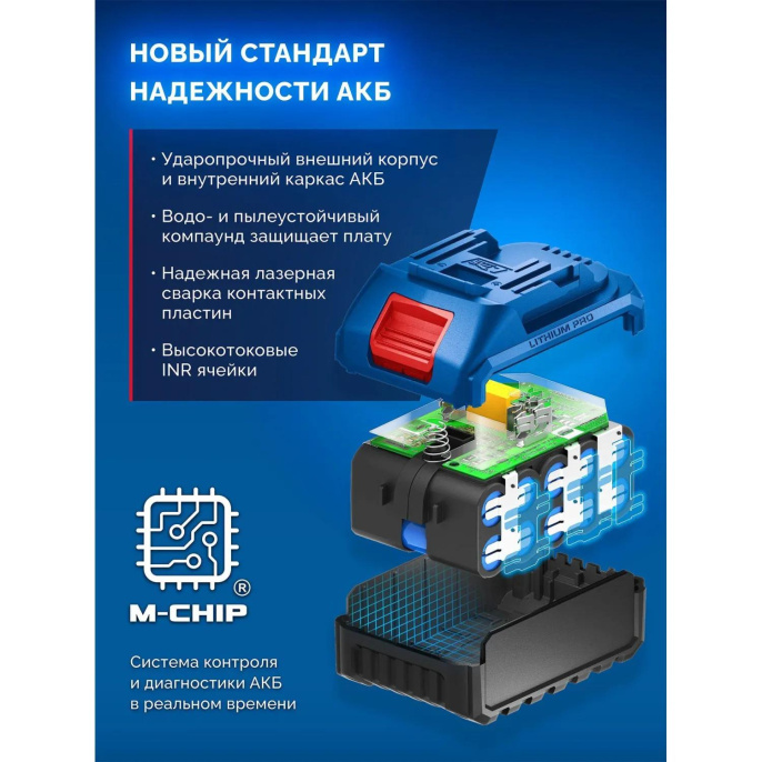 Батарея аккумуляторная Зубр Power PRO, 20В, 4Ач, Li-Ion [bp-p-20-4]