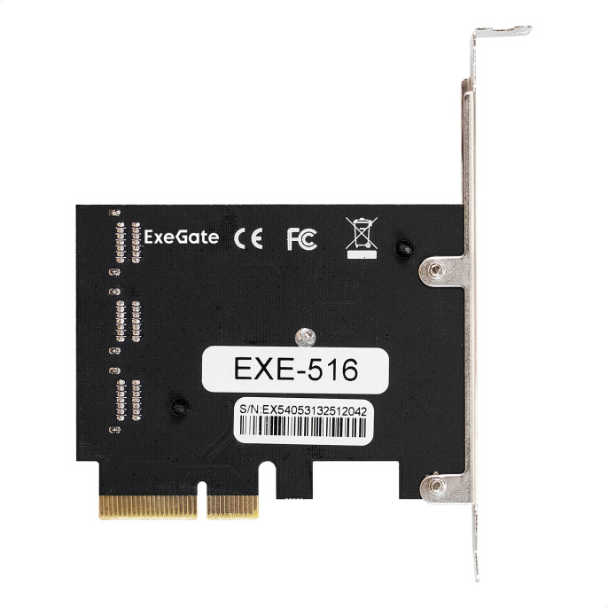 Контроллер ExeGate EXE-516 (PCI-E x4 v3.0, SATA3 6Gb/s, 6 int, ASMedia Chipset ASM1166) EX296207RUS