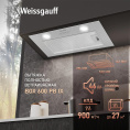 Вытяжка встраиваемая Weissgauff Box 600 PB IX нержавеющая сталь управление: кнопочное (1 мотор)