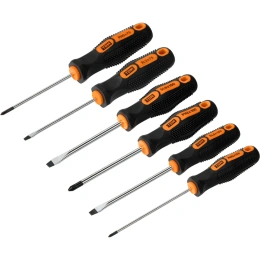 Набор отверток TDM ELECTRIC 6 штук в коробке SL:3х75;5х100;6х100, PH:0х75;1х100;2х100 серия "Алмаз" SQ1013-0204