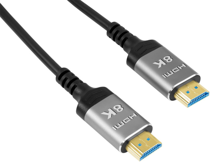 Кабель аудио-видео Digma HDMI 2.1 AOC, HDMI m - HDMI m , ver 2.1, 10м, GOLD, черный [hdmi-aoc2.1-10]