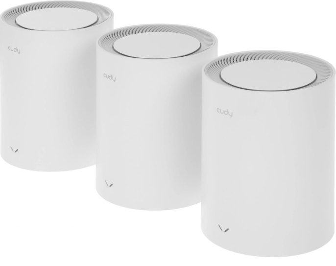 Бесшовный Mesh роутер Cudy M3000 M3000 3-PACK WHITE AX3000 100/1000/2500BASE-T белый упак.:3шт (M3000(3-PACK) WHITE)