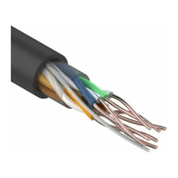 Rexant 01-0045-100 Кабель U/UTP, CAT 5e, PE 4х2х0,50мм, 24AWG, внешний, черный, 100м