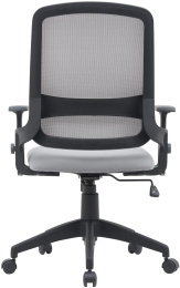 Кресло Cactus CS-MC313-BKGY, сетка/ткань, до 100кг, топ-ган, регулируемые 1D подлокотники,  серый